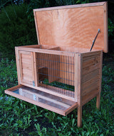 YES4PETS Single Wooden Pet Rabbit Hutch Guinea Pig Cage with Slide out Tray - Close-Up Angle