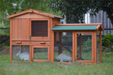 YES4PETS 146cm Rabbit Hutch Metal Run Wooden Cage Guinea Pig Cage House - Front View