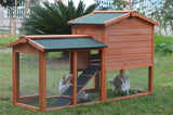 YES4PETS 146cm Rabbit Hutch Metal Run Wooden Cage Guinea Pig Cage House - Top-Down View
