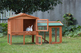 YES4PETS 146cm Rabbit Hutch Metal Run Wooden Cage Guinea Pig Cage House - 45-Degree Angle