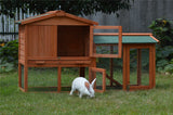 YES4PETS 146cm Rabbit Hutch Metal Run Wooden Cage Guinea Pig Cage House - Rear View
