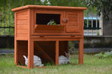 YES4PETS Double Storey Rabbit Hutch Guinea Pig Cage , Ferret cage W Pull Out Tray - Low Angle