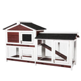YES4PETS Double Storey Large Rabbit Hutch Guinea Pig Cat Cage , Ferret Cage With Pull Out Tray - Top-Down View