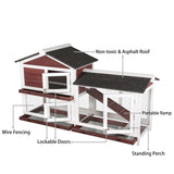 YES4PETS Double Storey Large Rabbit Hutch Guinea Pig Cat Cage , Ferret Cage With Pull Out Tray - Close-Up Angle