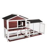 YES4PETS Double Storey Large Rabbit Hutch Guinea Pig Cat Cage , Ferret Cage With Pull Out Tray - Low Angle