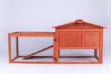 YES4PETS Rabbit Hutch Metal Run Wooden Cage Guinea Pig Cage House - Side View