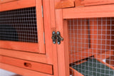 YES4PETS Rabbit Hutch Metal Run Wooden Cage Guinea Pig Cage House - 45-Degree Angle