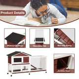YES4PETS Double Storey Large Rabbit Hutch Guinea Pig Cage , Ferret Cage With Pull Out Tray On Wheels - Top-Down View