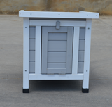 YES4PETS Grey Small Chicken Coop Rabbit Hutch Ferret Cage Guinea Pig Dog Cat Nesting Box - Front View