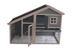 YES4PETS Grey Chicken Coop Rabbit Hutch Ferret Cage Hen Chook House - Front View