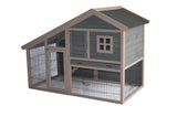 YES4PETS Grey Chicken Coop Rabbit Hutch Ferret Cage Hen Chook House - Rear View