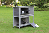 YES4PETS 110cm XL Double Storey Rabbit Hutch Guinea Pig Cage , Ferret Cat cage W Wheel & Pull Out Tray - Top-Down View
