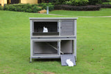 YES4PETS 110cm XL Double Storey Rabbit Hutch Guinea Pig Cage , Ferret Cat cage W Wheel & Pull Out Tray - 45-Degree Angle