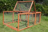 YES4PETS Large Chicken Coop Run Guinea Pig Cage Villa Extension Rabbit Hutch House Pen - Rear View