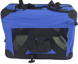 YES4PETS Small Portable Foldable Dog Cat Puppy Soft Crate Cage-Blue - Top-Down View