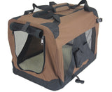 YES4PETS XL Portable Foldable Pet Dog Puppy Cat Soft Dog Cat Crate-Brown - Front View
