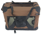 YES4PETS XXL Portable Foldable Pet Dog Cat Puppy Soft Crate-Brown - Side View
