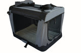 YES4PETS XL Foldable Soft Dog Puppy Cat Crate Cage Carrier With Curtain-Grey - Front View