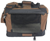 YES4PETS XXL Foldable Soft Dog Cat Puppy Carrier Crate With Curtain-Brown - Front View