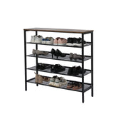 YES4HOMES 5-Tier Medium Shoe Rack Shelf Stand Flat & Slant Adjustable Storage Organizer - Front View