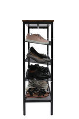 YES4HOMES 5-Tier Medium Shoe Rack Shelf Stand Flat & Slant Adjustable Storage Organizer - Side View