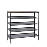 YES4HOMES 5-Tier Medium Shoe Rack Shelf Stand Flat & Slant Adjustable Storage Organizer - Low Angle