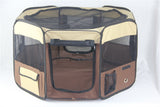 YES4PETS Small Brown Dog Cat Puppy Rabbit Guinea Pig Cat Soft Playpen - Front View