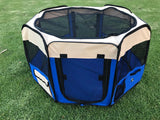 YES4PETS Medium Blue Pet Dog Cat Dogs Puppy Rabbit Tent Soft Playpen - Front View