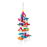 YES4PETS 4 X Assorted Wood Large Hanging Swing Bird Parrot Parakeet Cockatiel Budgie Toys - Top-Down View