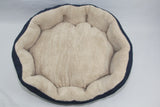 YES4PETS Blue / Grey Washable Fleece  Soft Pet Dog Puppy Cat Bed-Large - Side View