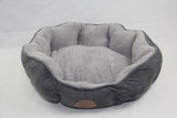 YES4PETS Washable Blue / Grey Fleece Soft Pet Dog Cat Bed-Medium - Side View