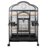 YES4PETS Bird Budgie Cage Parrot Aviary Carrier With Wheel - Front View