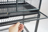 YES4PETS Large Bird Budgie Cage Parrot Aviary Carrier With Stand & Wheel - 45-Degree Angle