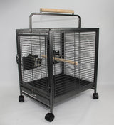 YES4PETS Small Bird Transport Budgie Cage Parrot Aviary Carrier With Wheel - Front View