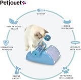 YES4PETS Cat Play Box Kit Pet Toy Kitten Toys Interactive Ball Peek Hunting Toy-Blue - Top-Down View
