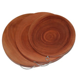 YES4HOMES 3 Natural Hardwood Hygienic Kitchen Cutting Wooden Chopping Board Round - Front View