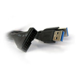 USB 3.0 internal Female to external USB 3.0 port cable - Front View