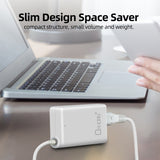 65W GaN Fast Charger - Compact Type C Power Adapter in White - Side View