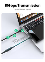 UGREEN 100W USB-C Extension Cable 1M for High-Speed Charging and Data Transfer - Close-Up Angle