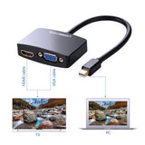 UGreen 4K Mini DisplayPort to HDMI / VGA Adapter - Black (10439) - Front View