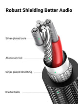 UGREEN 10604 2M Premium 3.5mm Male to Male HiFi Aux Stereo Audio Cable - Side View