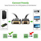 UGREEN DVI (24+5) Male to VGA male Cable - Black 1.5M (11617) - Top-Down View