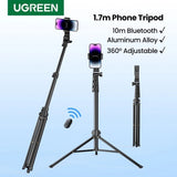 UGREEN 15062 Selfie Stick Tripod with Remote 1.5M - 45-Degree Angle