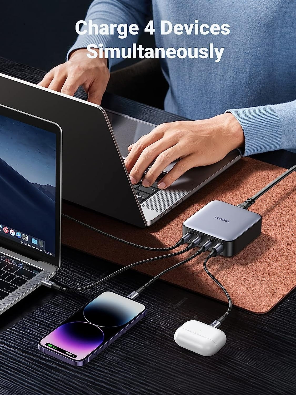 UGREEN Nexode 100W GaN II 4-Port USB-C Charging Station