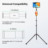 UGREEN 15647 2-in-1 Tablet (Max 12.9 inch) + Phone (Max 7.2 inch) Tripod Stand - Close-Up Angle