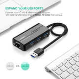 UGREEN USB 3.0 Hub with Gigabit Ethernet Adapter (20265) - Front View