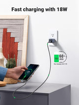 UGREEN 20299 L-Shaped USB-C Fast Charging Cable 5Gbps 1M - Front View