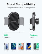 UGREEN 20473 Waterfall-Shaped Suction Cup Phone Mount - Close-Up Angle