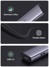 UGREEN 20805 USB 3.0 4-Port Hub with USB-C Power Port - Rear View