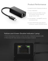 UGREEN USB-C Ethernet Adapter 10/100Mbps for Fast Internet Connection - Side View